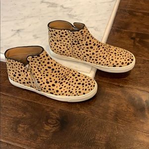 ZIA MIDTOP SNEAKER Cheetah Print Calf Hair